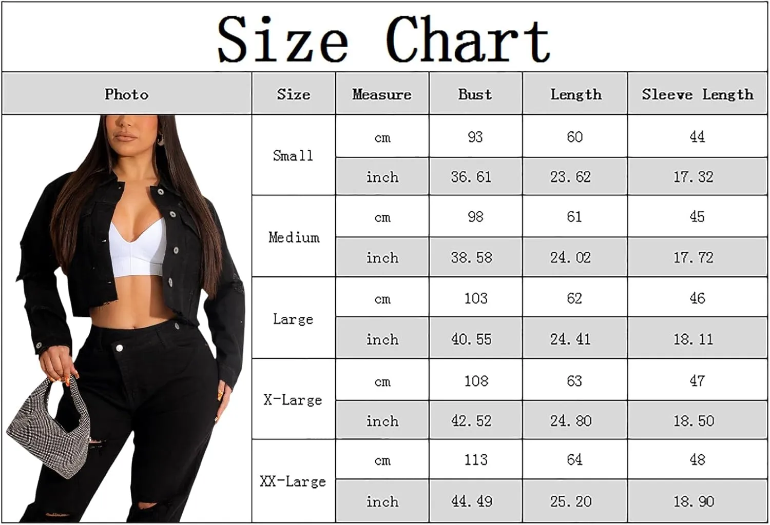 Women's Denim Jackets Cropped Jean Jacket Long Sleeve Casual Button Down Crop Jean Jacket