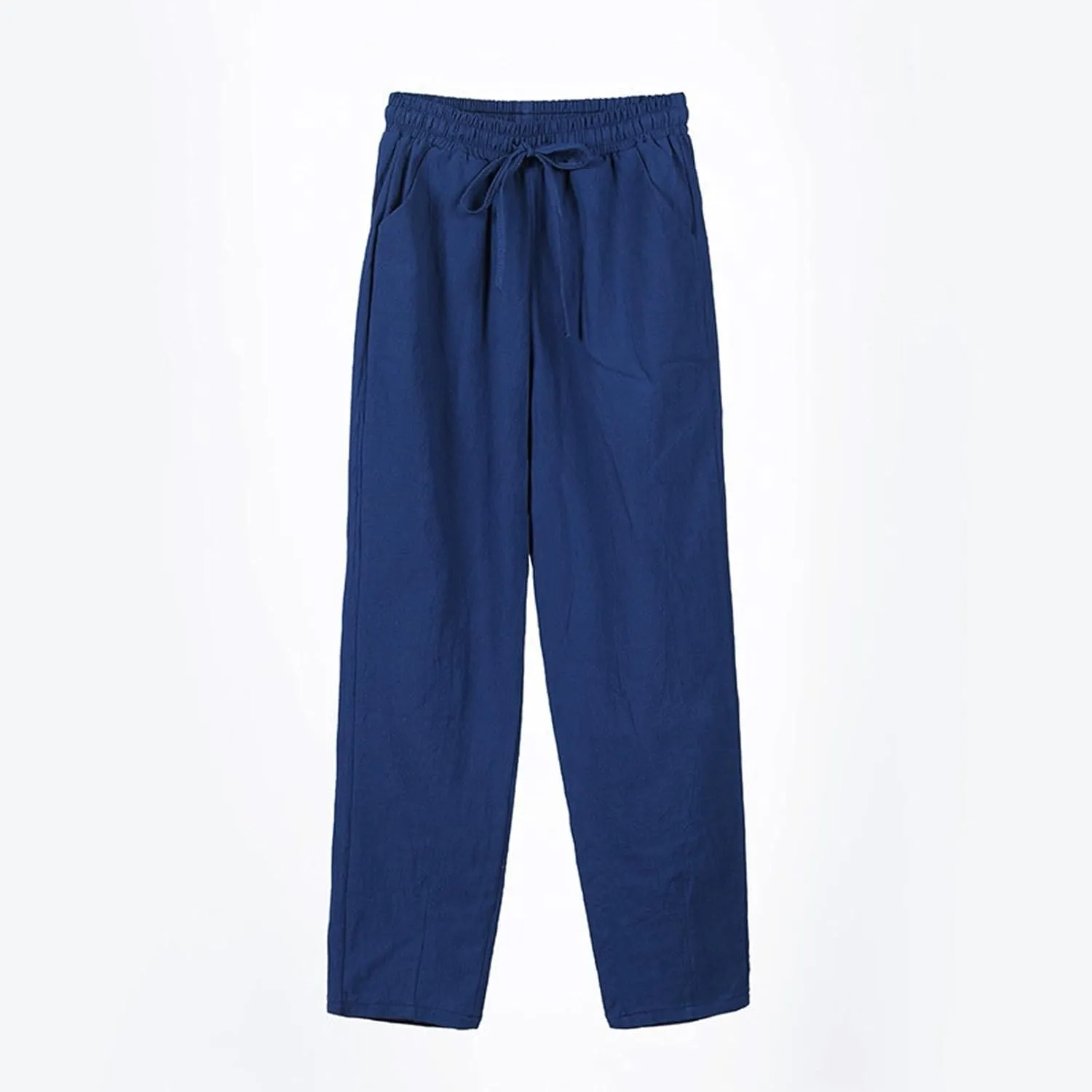 Womens Dress Pants Wide Leg High Waisted Cotton Linen Petite,Linen Sweatpants, Cargo Trousers with Pockets
