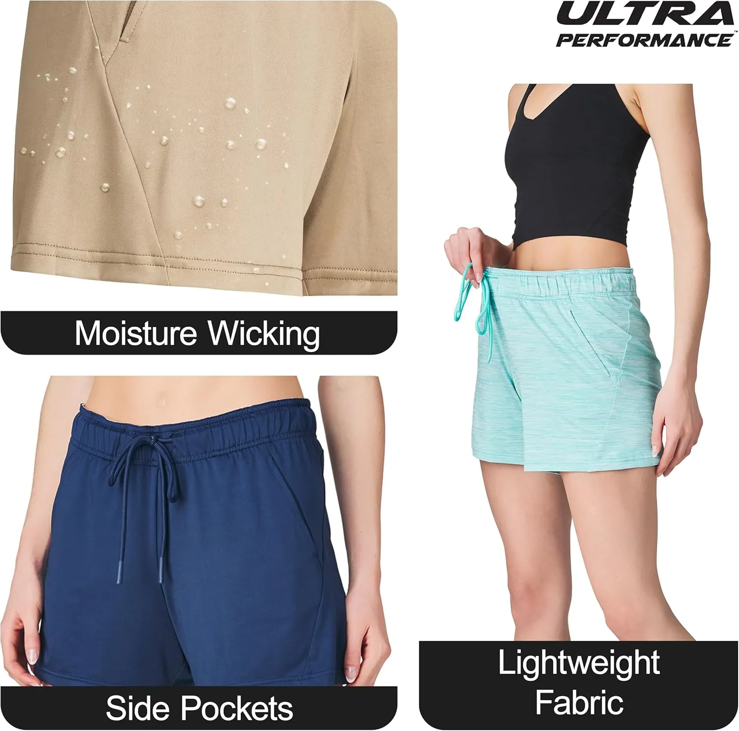 Womens Dry Fit Athletic Running Shorts 3 Pack Women's Workout Gym Short's, Casual Lounge Beach Short for Women
