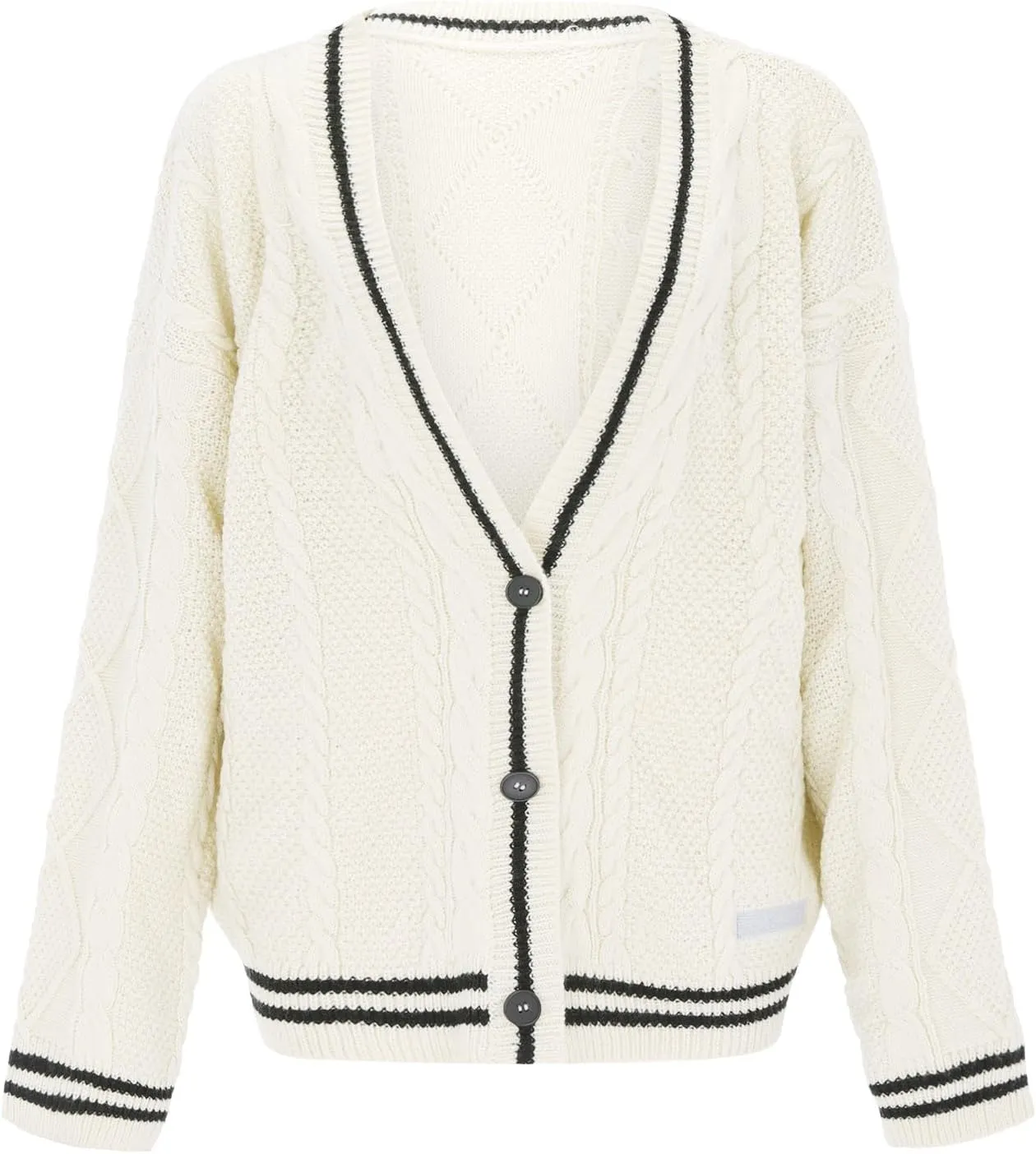 Women's Long Sleeve Cardigan V Neck Stars Button Down Oversized Open Front Sweaters Casual Cable Batwing Knitted Coat