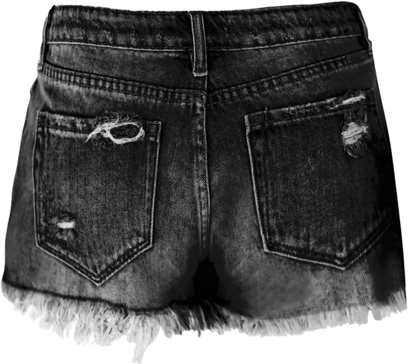 Womens Mid-High Waisted 2025 Summer Ripped Denim Jean Shorts Cutoff Stretchy Hot Short Pants