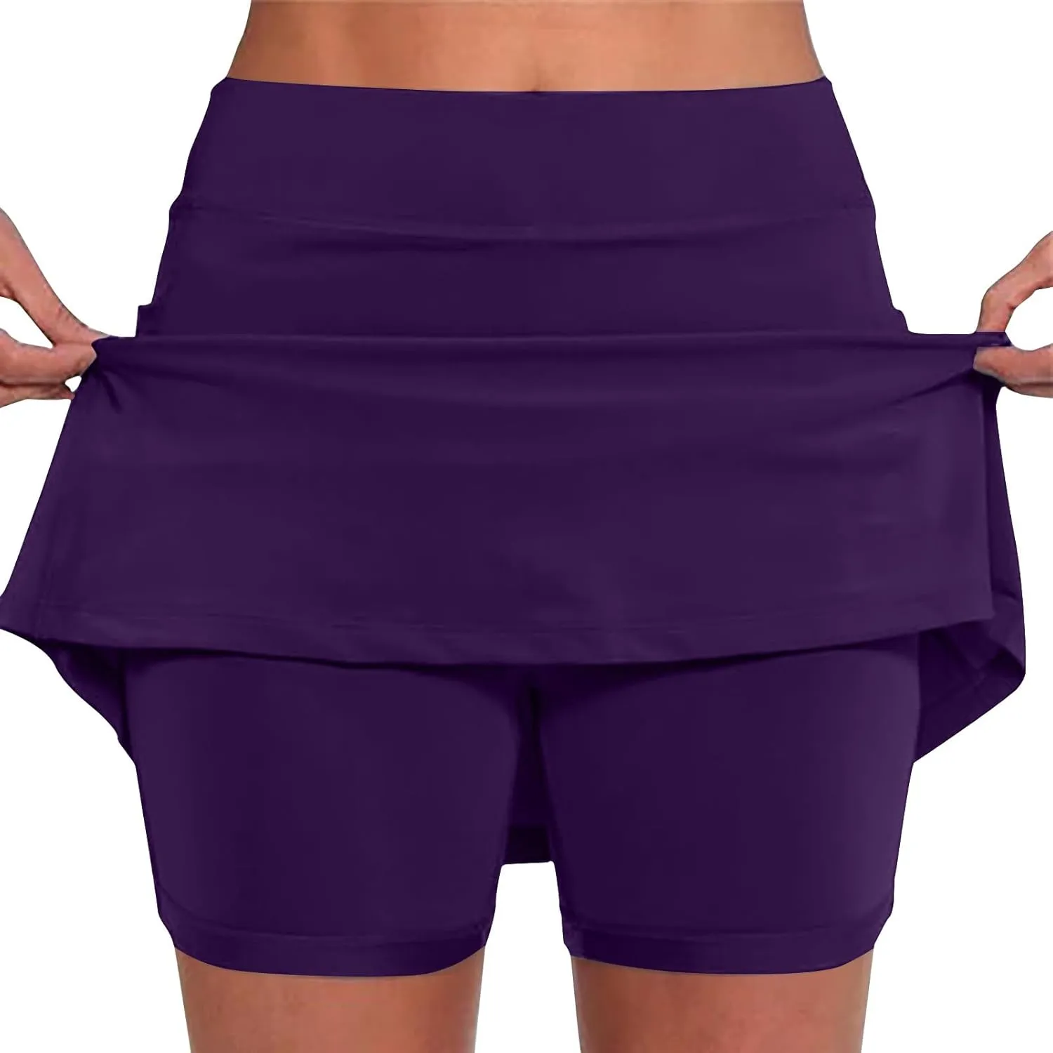Womens Skorts with Pockets Plus Size Athletic Skorts for Women High Waist Summer Shorts Casual, Small