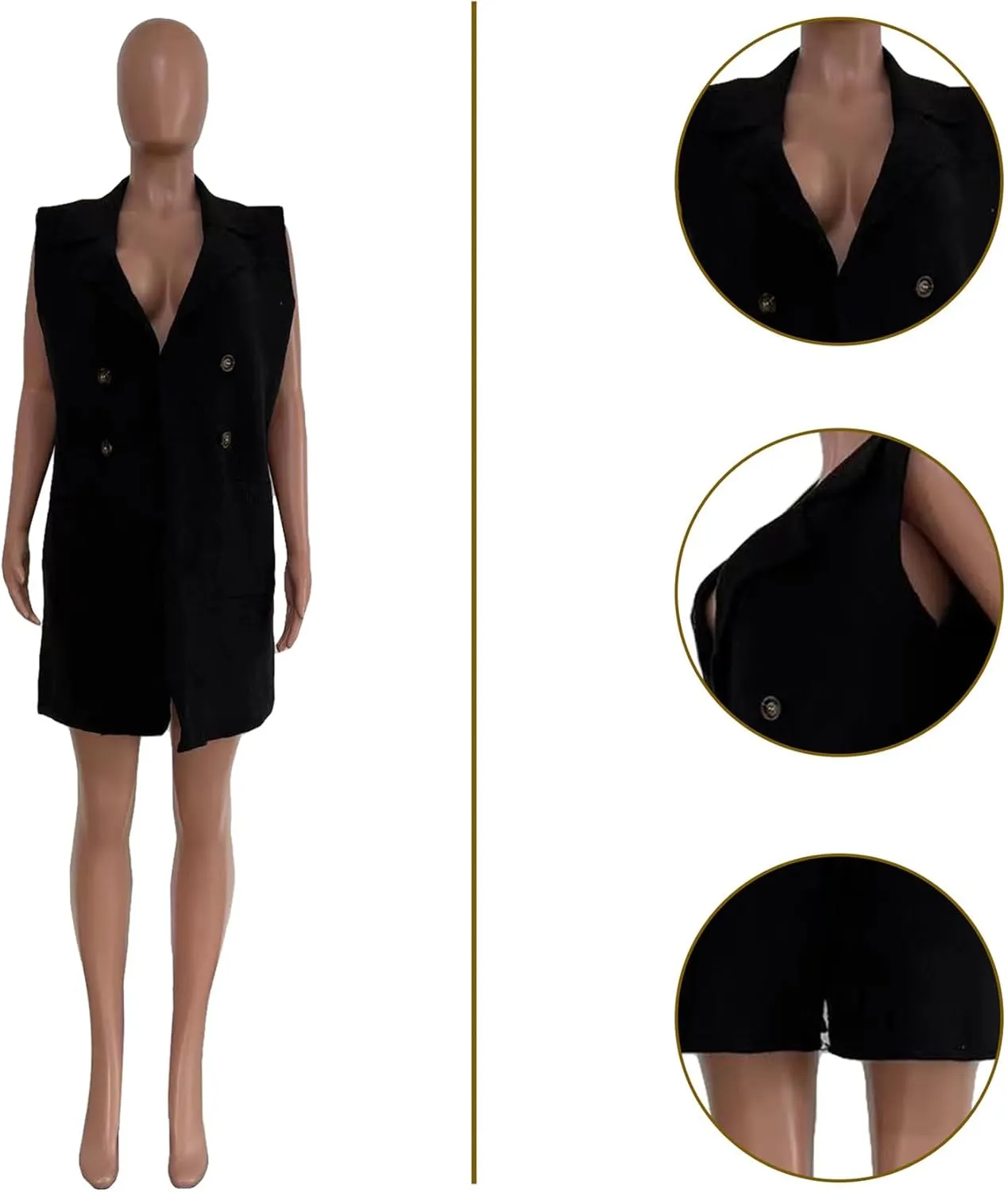 Womens Sleeveless Sweater Vest Cable Knit Open Front Long Cardigan Waistcoat Jacket Outerwear Coat