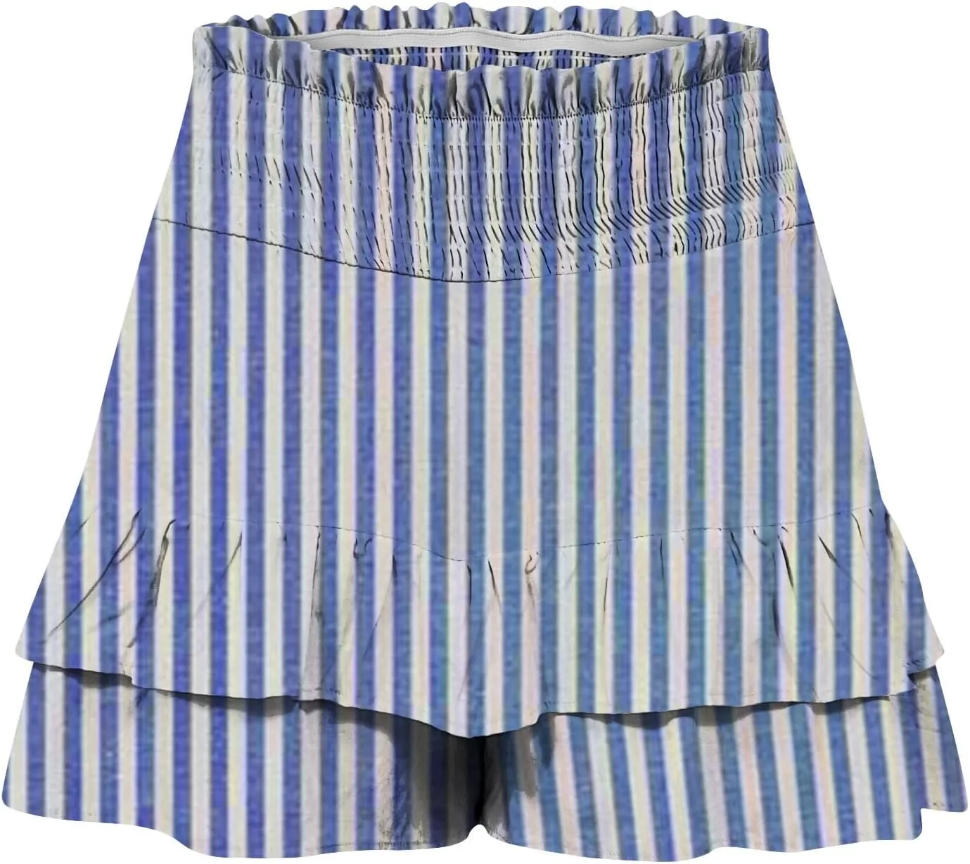 Women's Summer Wide Leg Printed High Waisted Lightweight Shorts with Floral Pleated Hem Casual Vacation Pants
