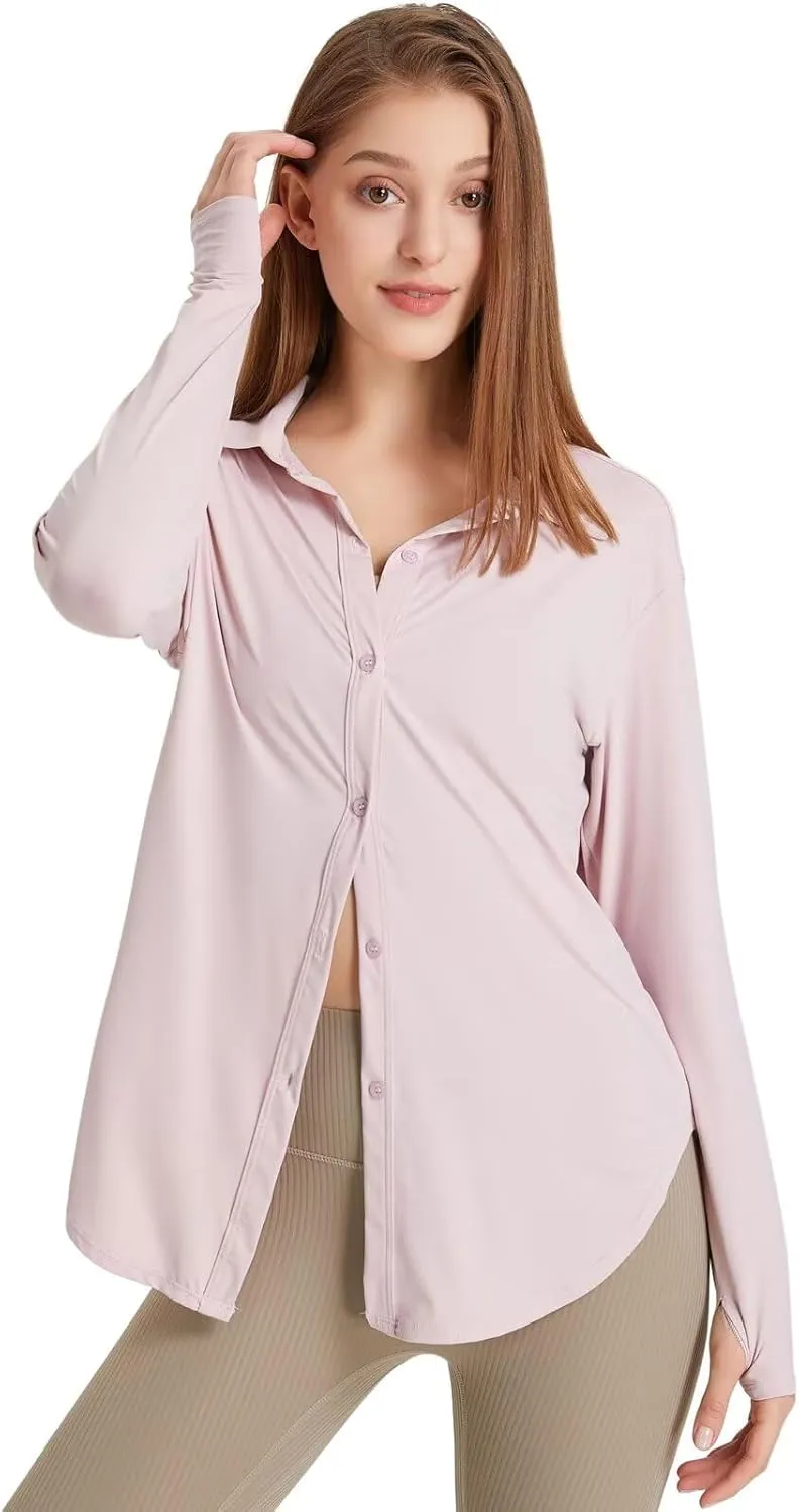 Women's Sun Protection Shirts Long Sleeve UPF 50  Sun Shirt Quick Dry Button Down Full Cover Up for Summer Hiking Outdoor