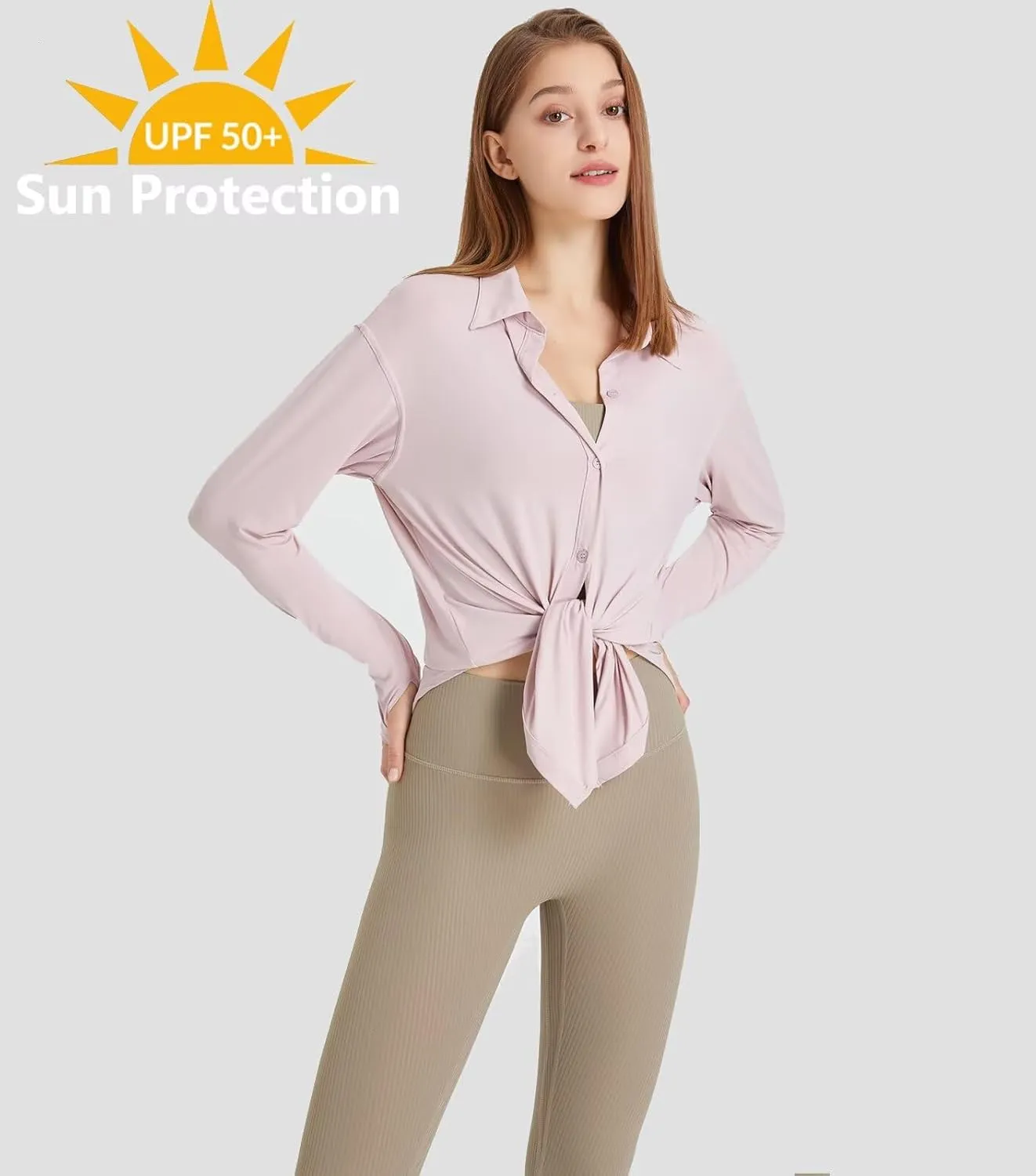 Women's Sun Protection Shirts Long Sleeve UPF 50  Sun Shirt Quick Dry Button Down Full Cover Up for Summer Hiking Outdoor