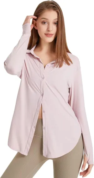 Women's Sun Protection Shirts Long Sleeve UPF 50  Sun Shirt Quick Dry Button Down Full Cover Up for Summer Hiking Outdoor