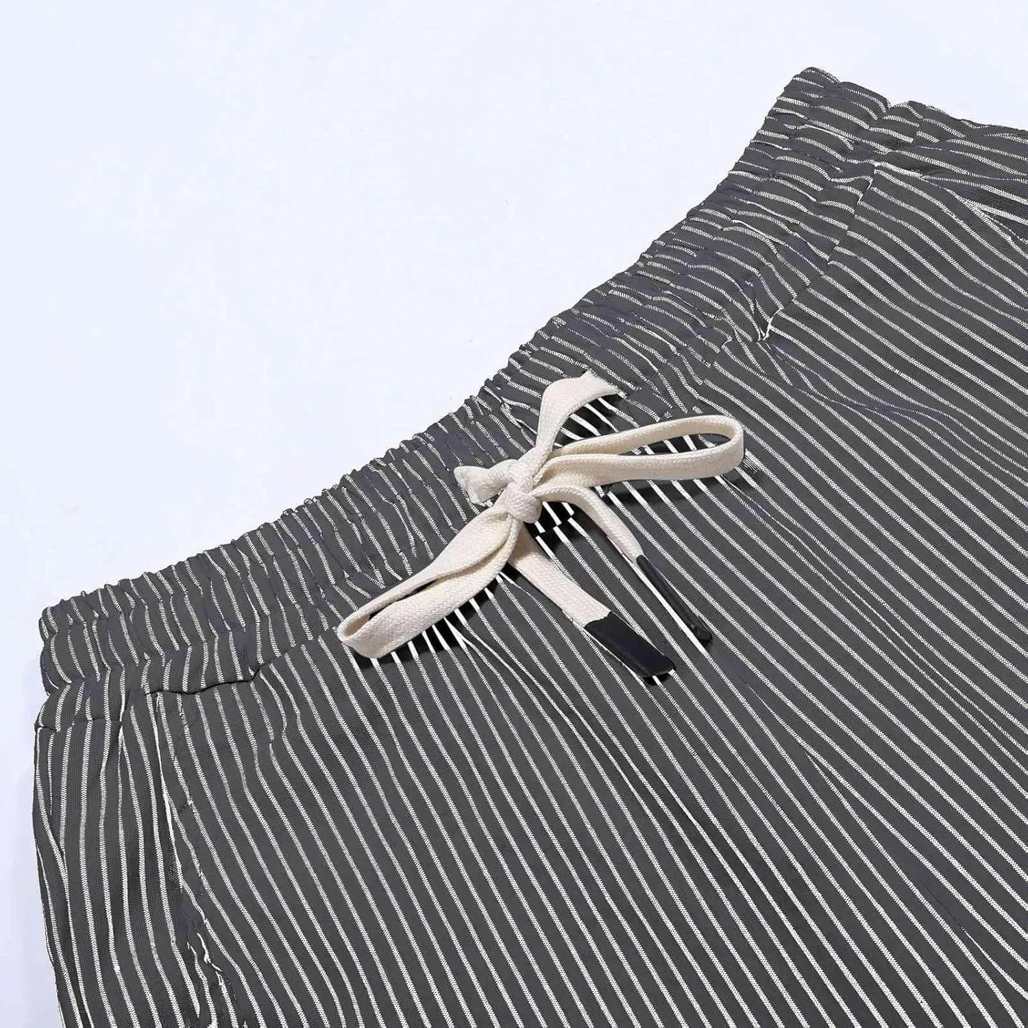 Womens Tapered Pants 2025 Summer Comfy Cotton Linen Capris Elastic Waist Pants Casual Cropped Trousers with Pockets