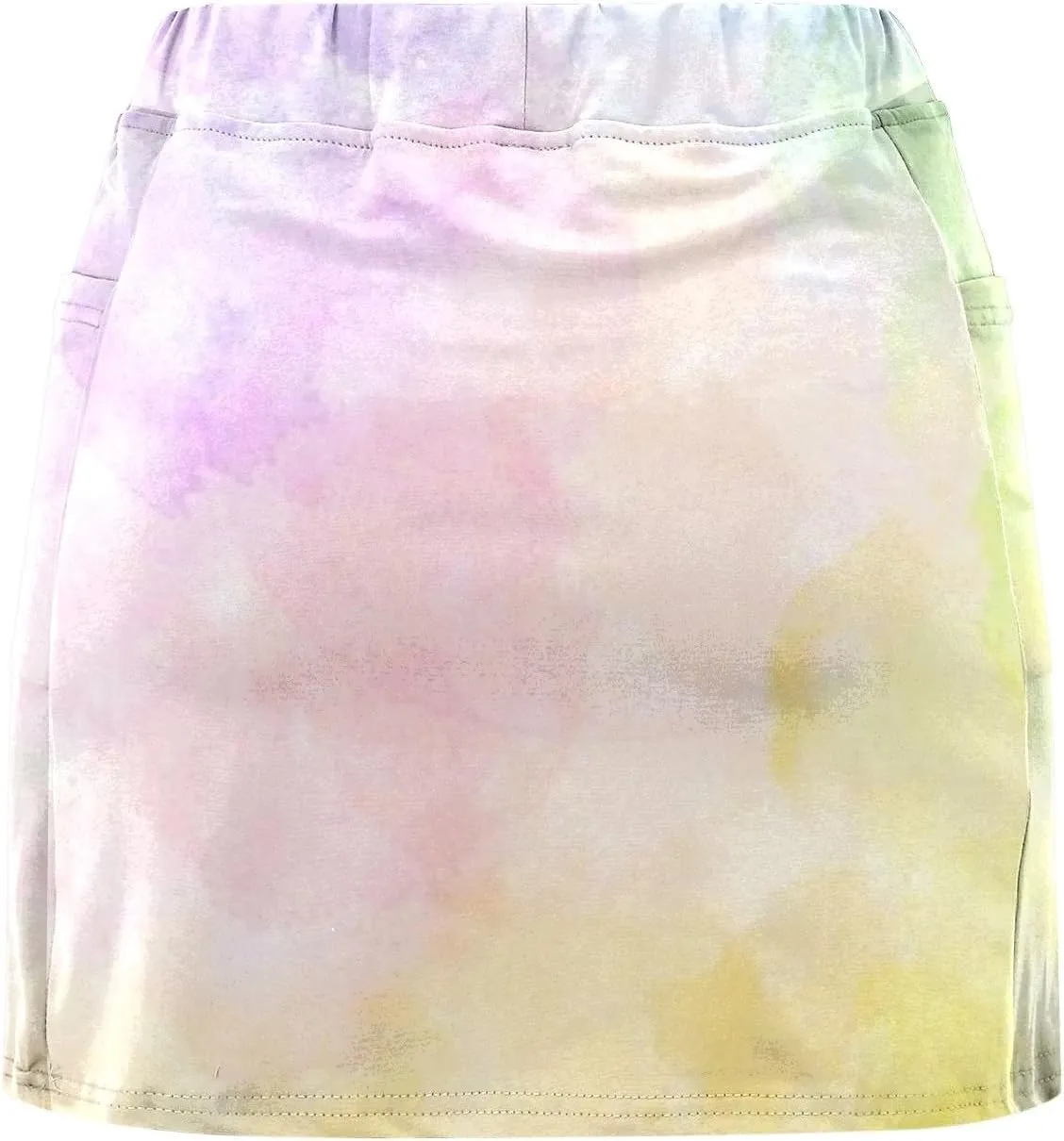 Women's Tennis Golf Mini Skirts with Pockets Casual Tie Dye High Waisted Elastic Skorts Summer Workout Skirt Inner Shorts