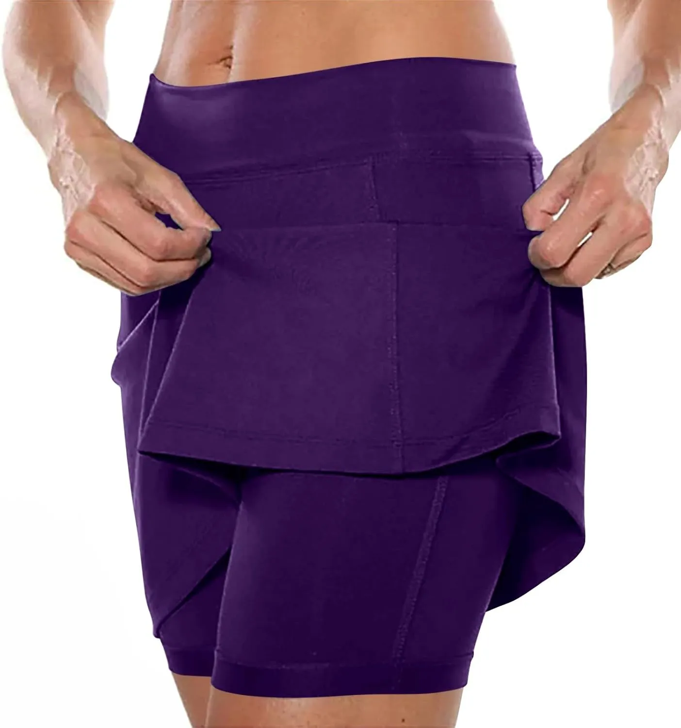 Women's Trendy Hiking Cargo Skort Skirt High Waisted Golf Casua Workout Sport Skirts with Pockets Build in Shorts