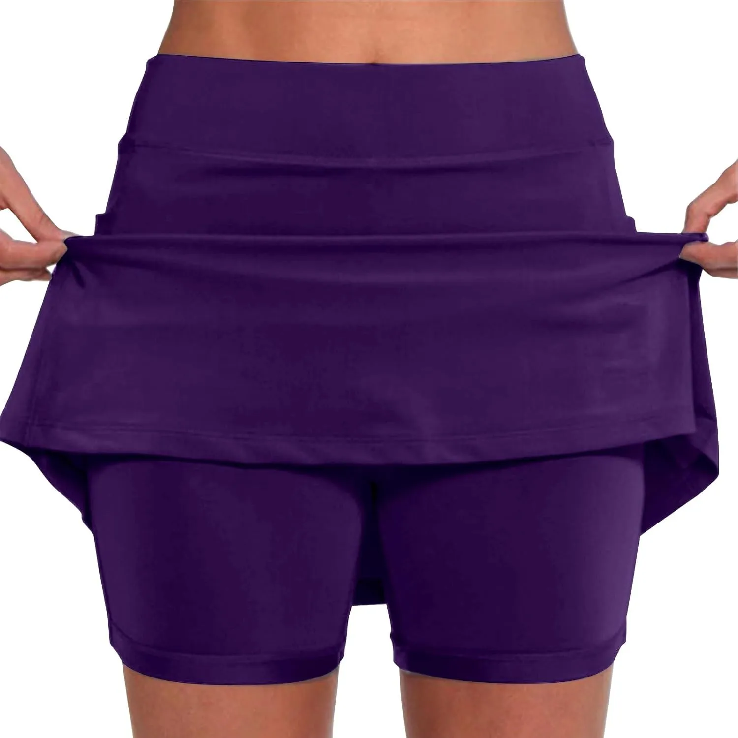 Women's Trendy Hiking Cargo Skort Skirt High Waisted Golf Casua Workout Sport Skirts with Pockets Build in Shorts