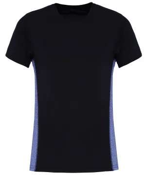 Womens TriDri® contrast panel performance t-shirt | French Navy/Blue Melange
