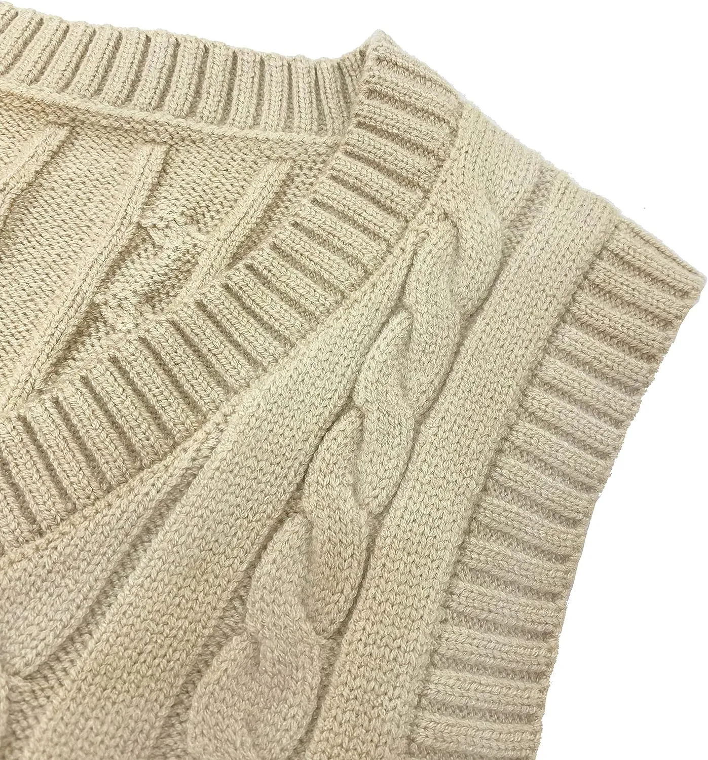 Women's V-Neck Knit Sweater Vest Solid Color Sleeveless Crop Knit Vest Sweaters