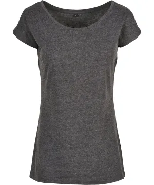 Womens wide neck tee | Charcoal