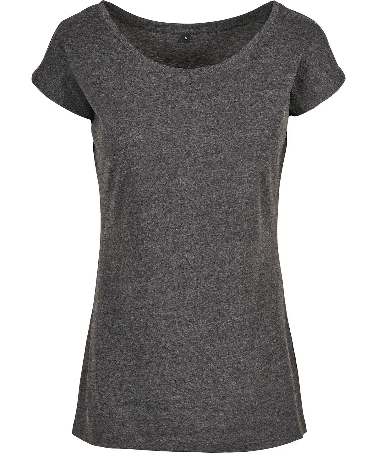 Womens wide neck tee | Charcoal