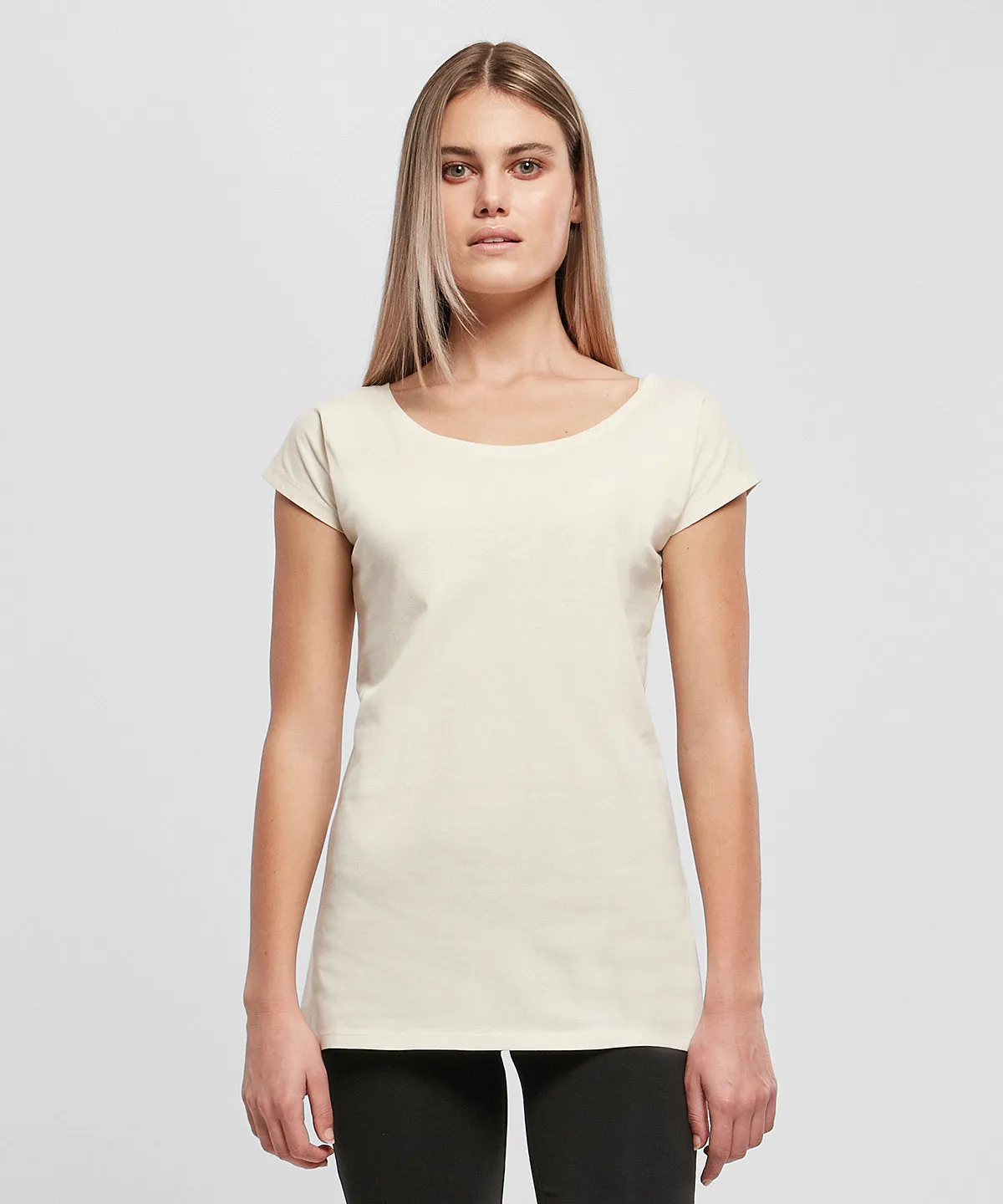 Womens wide neck tee | Navy