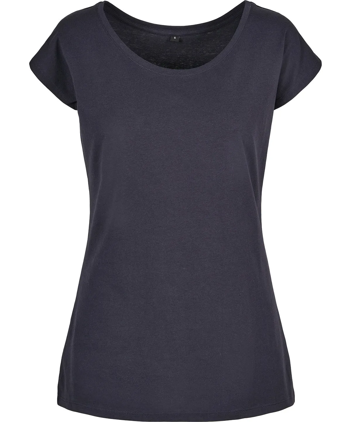 Womens wide neck tee | Navy