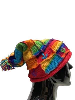 Wool knit winter hat Rainbow
