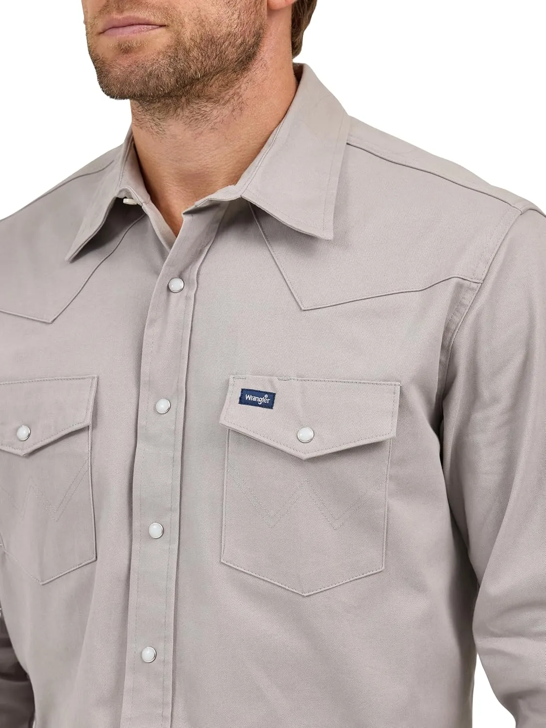 Wrangler Men's Premium Performance Advanced Comfort Cowboy Cut Long Sleeve Spread Collar Solid Shirt