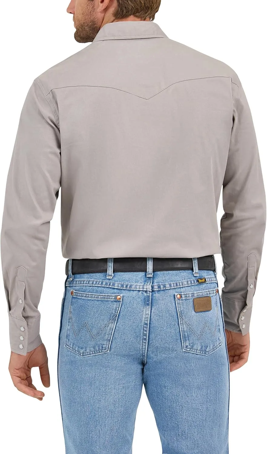 Wrangler Men's Premium Performance Advanced Comfort Cowboy Cut Long Sleeve Spread Collar Solid Shirt