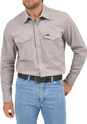 Wrangler Men's Premium Performance Advanced Comfort Cowboy Cut Long Sleeve Spread Collar Solid Shirt