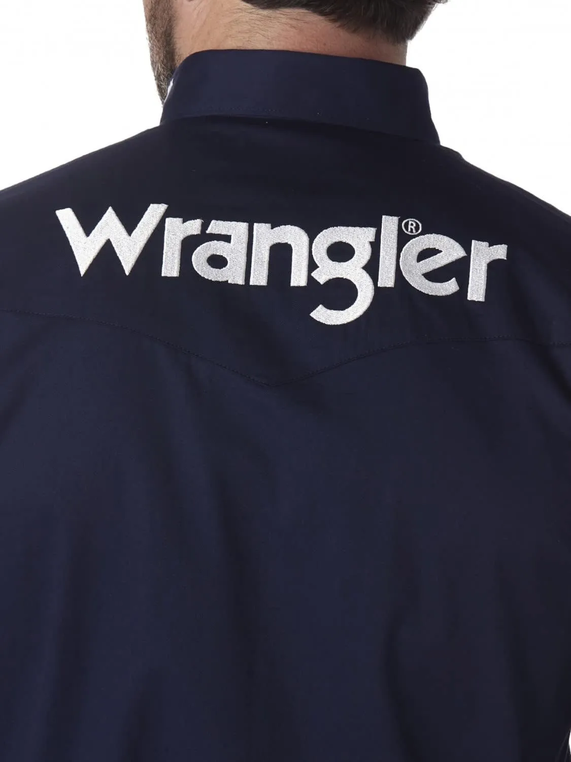 Wrangler Men's Western Logo Long Sleeve Snap Front Shirt