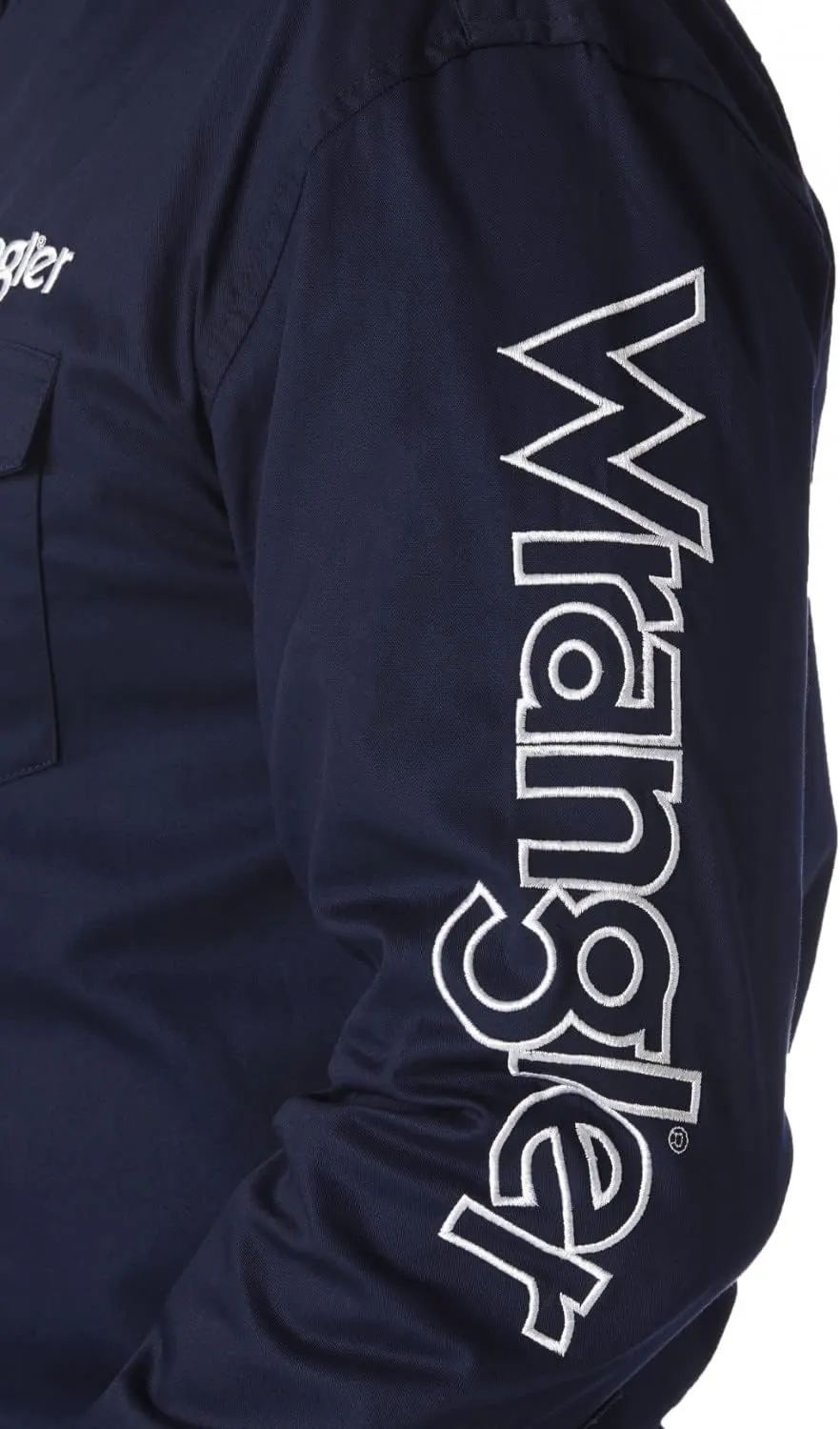 Wrangler Men's Western Logo Long Sleeve Snap Front Shirt