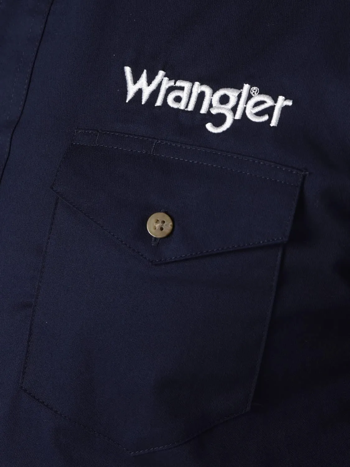 Wrangler Men's Western Logo Long Sleeve Snap Front Shirt