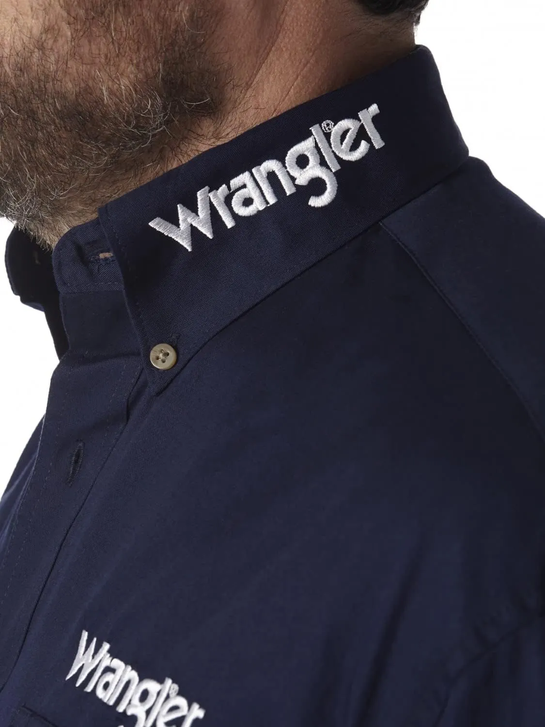 Wrangler Men's Western Logo Long Sleeve Snap Front Shirt
