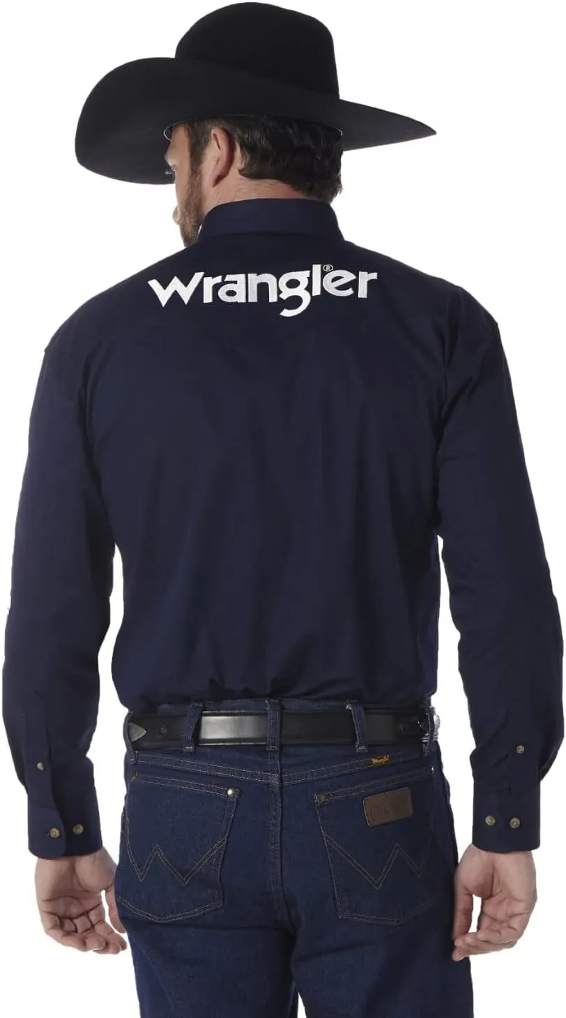 Wrangler Men's Western Logo Long Sleeve Snap Front Shirt
