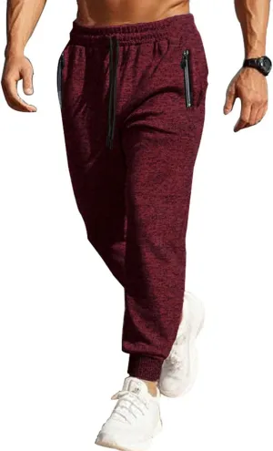 Xiaojmake Mens Marled Fleece Sweatpant Elastic Waist Drawstring Sweatpant Slim Fit Workout Training Gym Jogger Athletic Pant