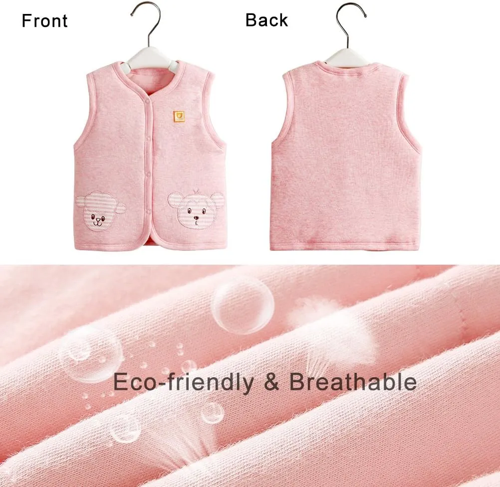 XYIYI Baby Warm Jacket Cotton Vest, Unisex Infant Toddler Padded Waistcoat