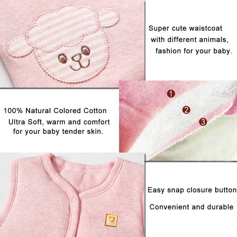 XYIYI Baby Warm Jacket Cotton Vest, Unisex Infant Toddler Padded Waistcoat