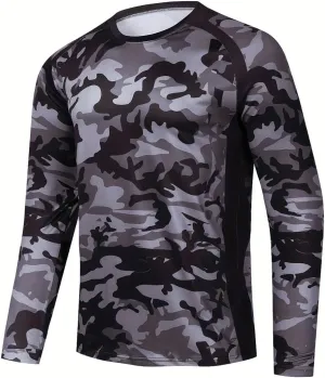 YIBIMOTTO Men's Running T-shirts Long Sleeve Shirt Quick Dry Cooling Sweatshirts UV Protection Fishing Tops