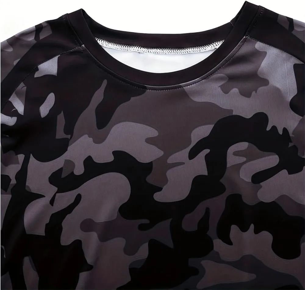 YIBIMOTTO Men's Running T-shirts Long Sleeve Shirt Quick Dry Cooling Sweatshirts UV Protection Fishing Tops