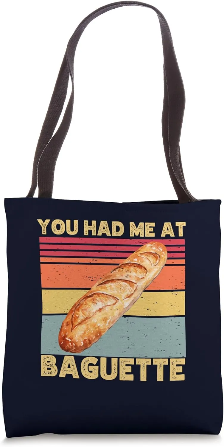 You Had Me At Baguette Retro French Baking Lovers Funny Tote Bag