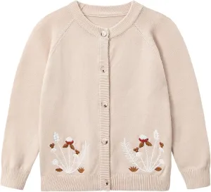 Zando Girls Cardigan Sweater Cotton Girls Long Sleeve Sweater Crewneck Button Up Knit Sweaters for Girls 4-12 Years