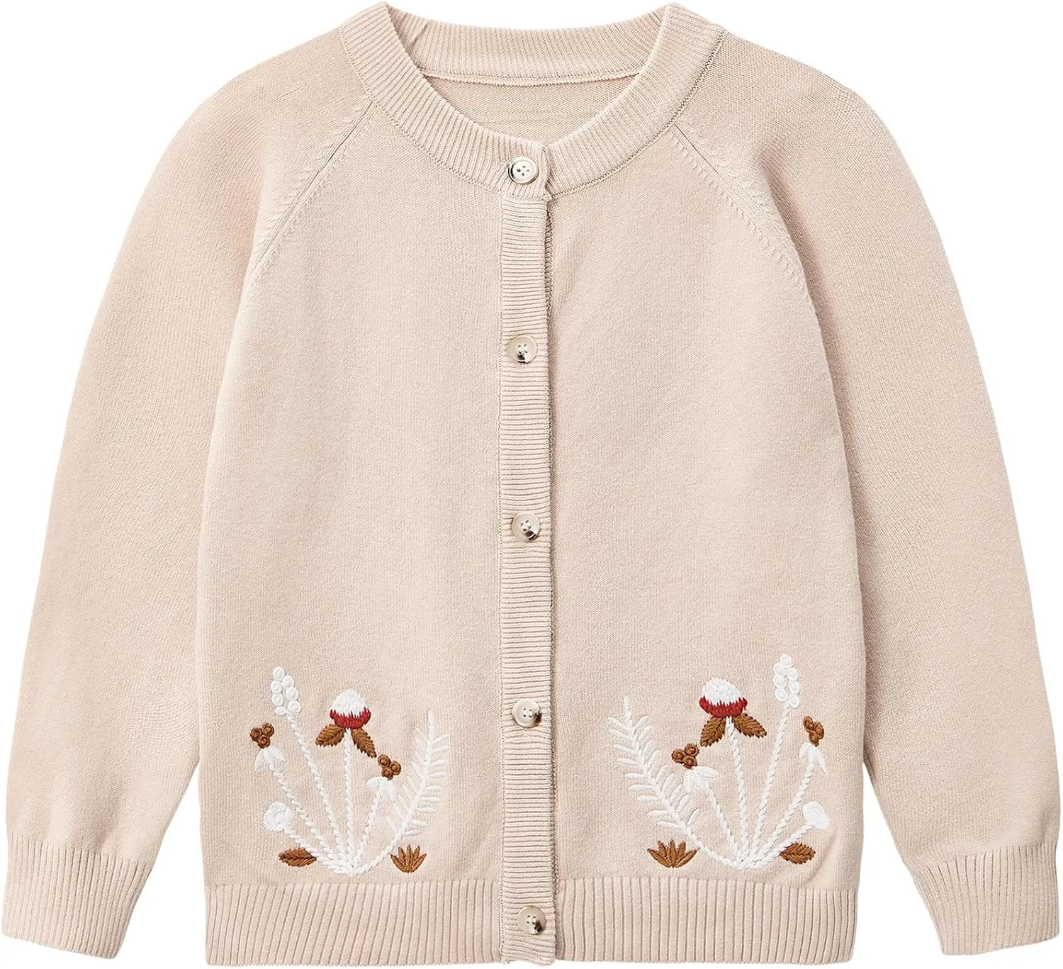 Zando Girls Cardigan Sweater Cotton Girls Long Sleeve Sweater Crewneck Button Up Knit Sweaters for Girls 4-12 Years