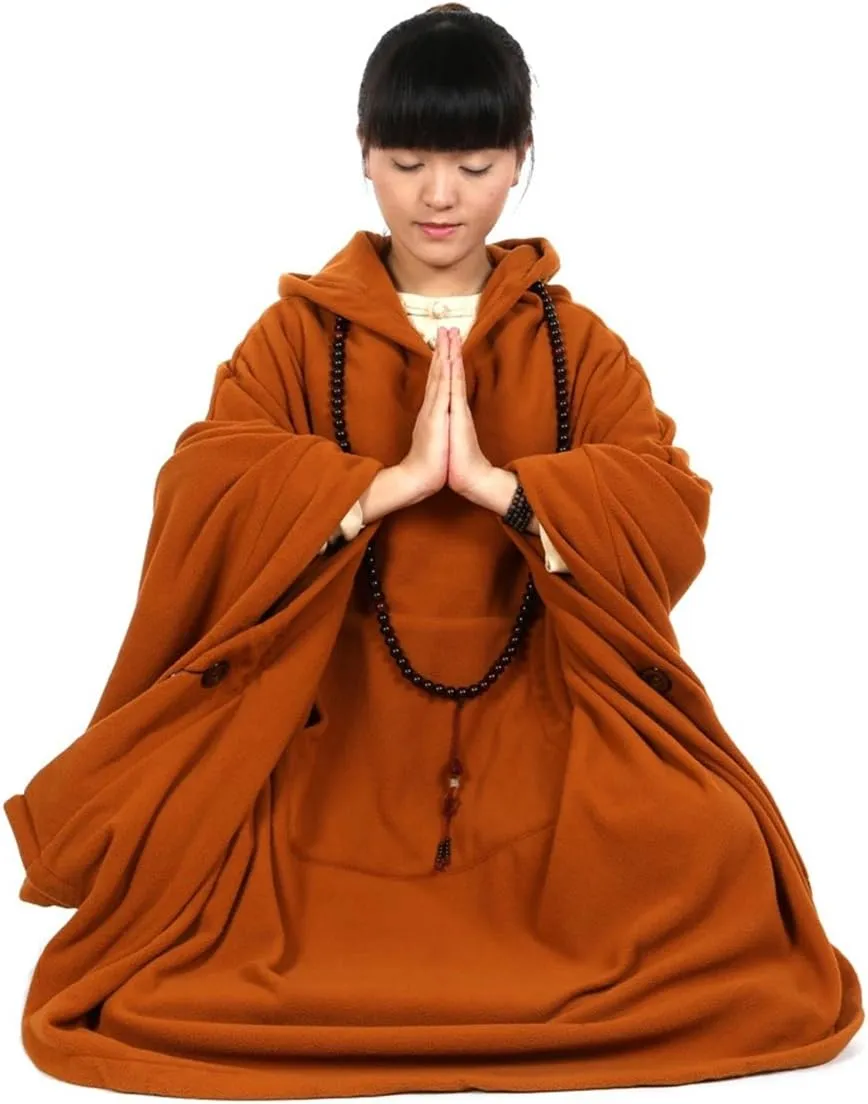 ZanYing Meditation Buddhist Hooded Cloak Outfit Oversize Coat
