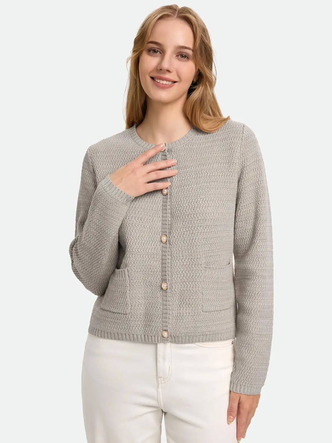 ZANZEA Knit Cardigan Sweater Casual Long Sleeve Open Front Button Down Pockets Lady Jackets 2024 Fall Fashion Outwear